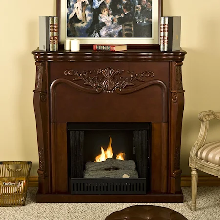 Raphael Gel Fuel Mahogany Fireplace